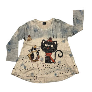 Cat Print Women's Sweater
